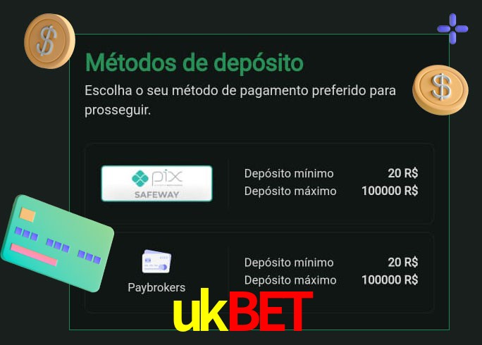 O cassino ukbet oferece uma grande variedade de métodos de pagamento